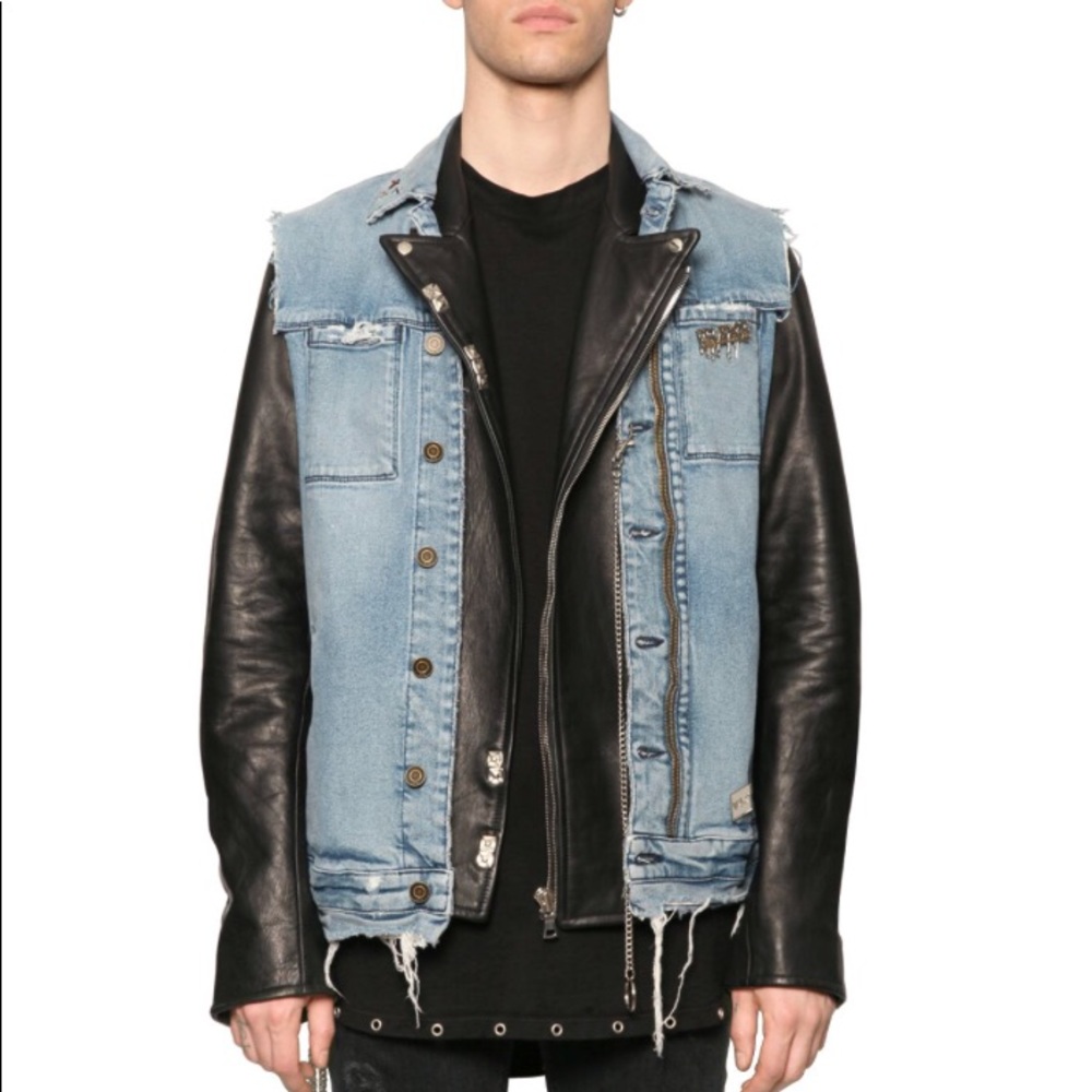 RTA LEATHER BIKER JACKET & Denim Vest